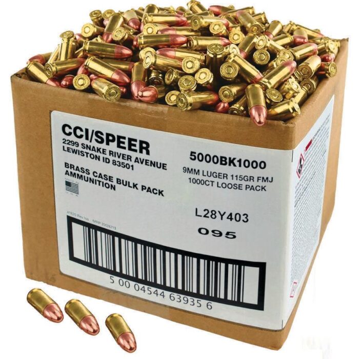 CCI Blazer 9mm 115gr FMJ New Brass 1,000 Rounds