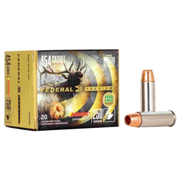 Federal Premium Vital-Shok Handgun Ammunition .454 Casull 250 gr BXP 1530 fps 20/box