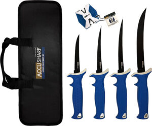 ACCUSHARP 6-PIECE FILLET KNIFE - KIT W/SHARPENER & ZIP CASE