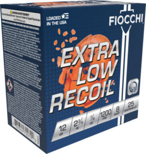 FIOCCHI LOW RECOIL 12GA 2.75" - 7/8OZ #8 1200FPS 250RD CASE