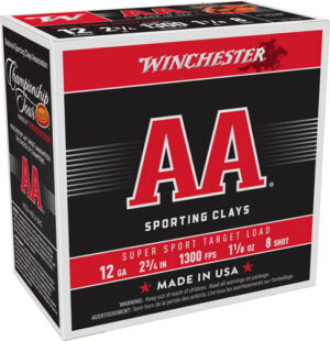 WINCHESTER AA 12GA 2.75" - 1-1/8OZ #8 1300FPS 250RD CASE