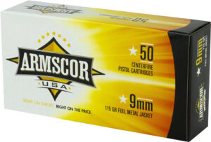 ARMSCOR 9MM LUGER 115GR FMJ - 50RD 20BX/CS