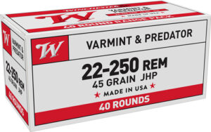 WINCHESTER USA 22-250 REM - 45GR JHP 40RD 10BX/CS