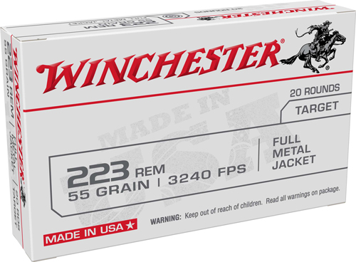 WINCHESTER USA 223 REM - 55GR FMJ 20RD 50BX/CS