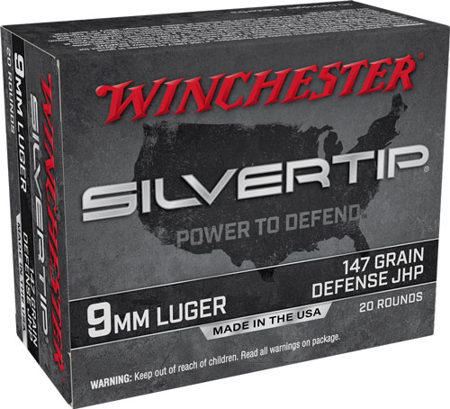 WINCHESTER SILVERTIP 9MM LUGER - 147GR HP 20RD 10BX/CS