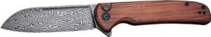 CIVIVI KNIFE CHEVALIER 3.46" - CUIBOURTIA WOOD/BLK DAMASCUS