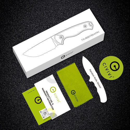 CIVIVI KNIFE TIMBERBARK 3.2" - FIXED BLACK/BLACK G10 STNWASH - Image 2