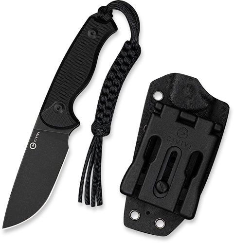 CIVIVI KNIFE TIMBERBARK 3.2" - FIXED BLACK/BLACK G10 STNWASH - Image 3