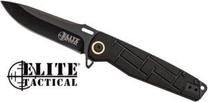MC ELITE TACTICAL READINESS - 3.5" DROP POINT FLDR BLK/BLK