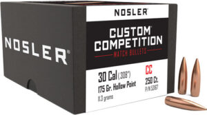 NOSLER BULLETS 30 CAL .308 - 175GR HP-BT CUSTOM COMP. 250C