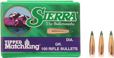 SIERRA BULLETS .30 CAL .308 - 168GR HP-BT MATCH TMK 100CT