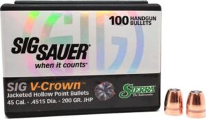 SIERRA BULLETS .45 CAL .4515 - 200GR JHP SIG V-CROWN 100CT