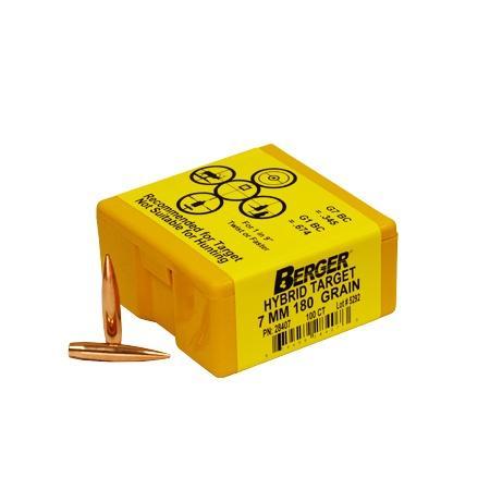 Berger Match Grade Target Bullets 7mm .284" 180 gr HYBRID TARGET 100/box