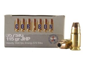 Corbon Self-Defense JHP Handgun Ammunition .357 SIG 115 gr JHP 1500 fps 20/box