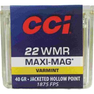 CCI Maxi-Mag Rimfire Ammunition .22 WMR 40 gr JHP 1875 fps 50/ct
