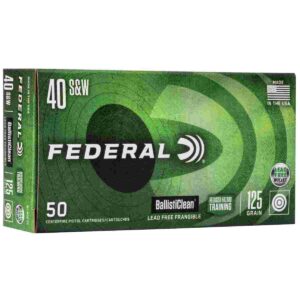 Federal Ballisticlean Frangible Handgun Ammunition .40 S&W 125gr RHT 1300 fps 50/ct