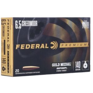 Federal Gold Medal Berger Hybrid Rifle Ammunition 6.5mm Creedmoor 140gr BTHP 2725 fps 20/ct