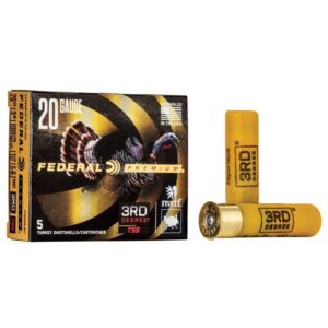 Federal 3rd Degree Shotshell 20ga 3 1-7/16oz 1100 fps #5/#6 & #7 5/ct