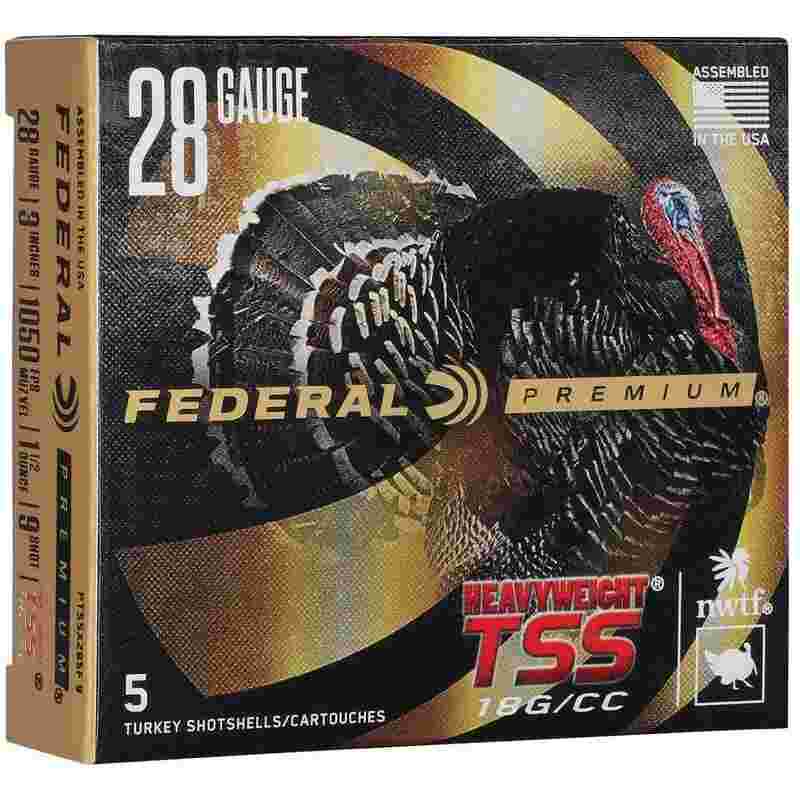 Federal Premium Turkey Heavyweight TSS Shotshell 28ga 3″ 1-1/2oz 1050 fps #9 5/ct
