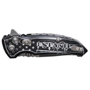 Hogue X1-Microflip 2.75" Knife Custom Outlaw Ordnance - I Stand Engraving