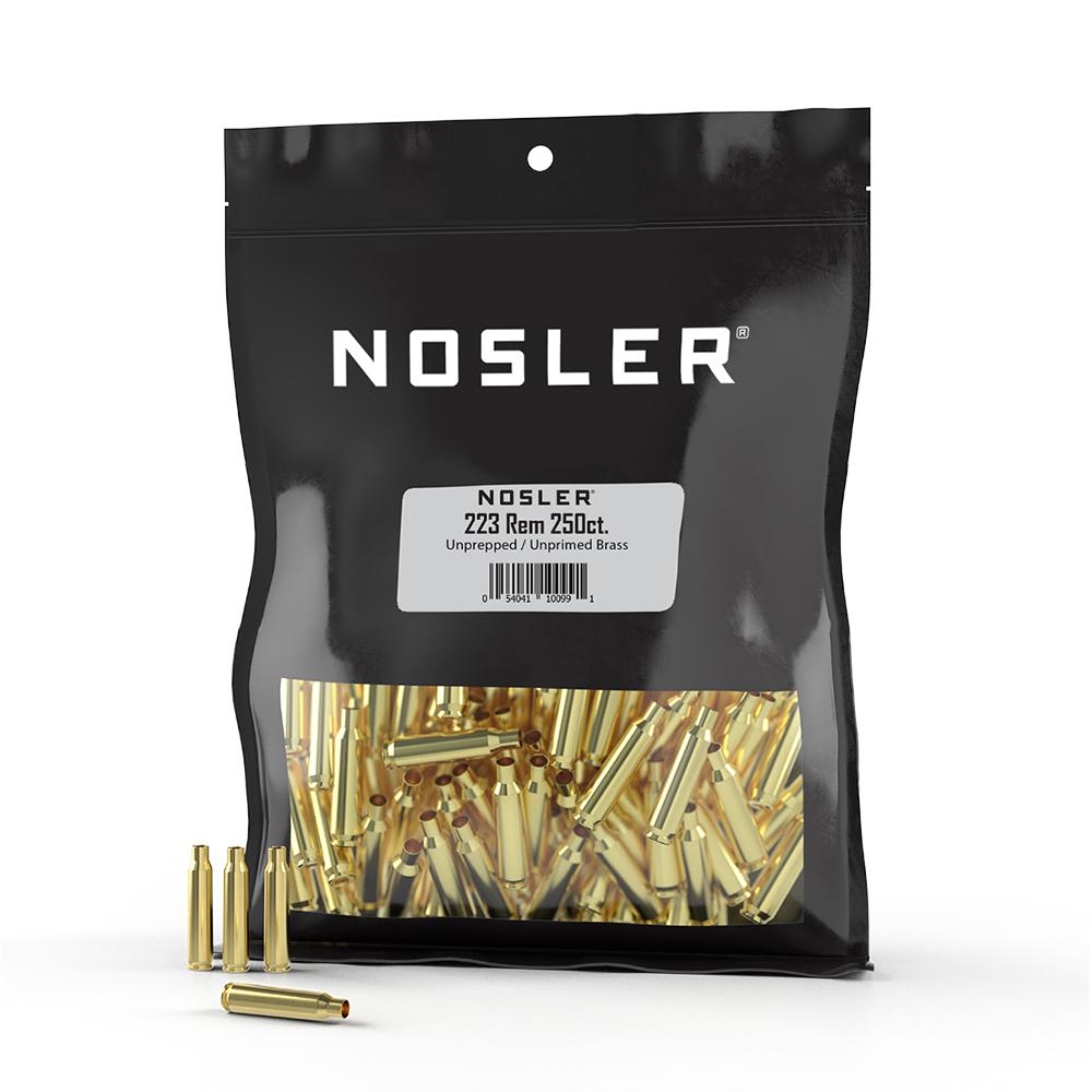 Nosler Unprimed Unprepped Brass Rifle Cartridge Cases .223 Rem (BULK) 250/ct
