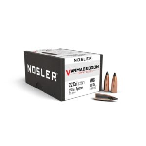 Nosler VarMageddon Rifle Bullets .22 cal .224" 55 gr FB-TIPPED 100/ct
