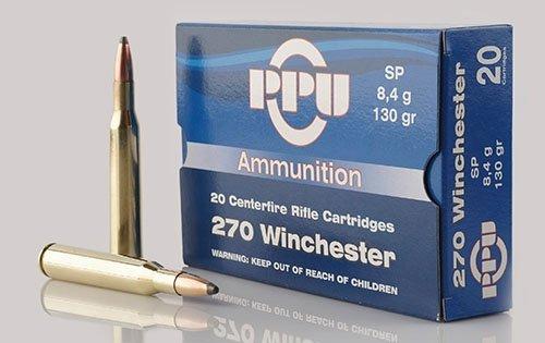 PPU Rifle Ammunition .270 Win 130 gr SP 3060 fps 20/ct