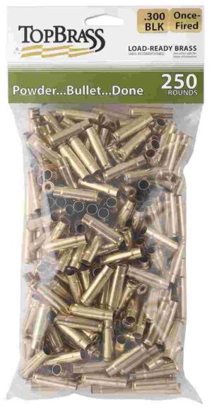 Top Brass Unprimed Remanufactured Rifle Brass .300 Blackout Bagged Grade A+ 250/ct
