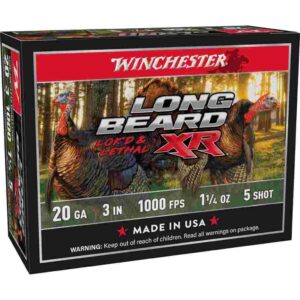 Winchester Long Beard XR Shotshells 20 ga 3" 1-1/4oz 1000 fps #5 10/ct