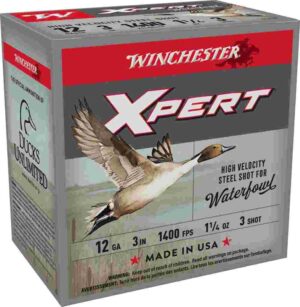 Winchester Xpert High-Velocity Steel Shotshells 12 ga 3" 1-1/4 oz 1400 fps #3 25/ct