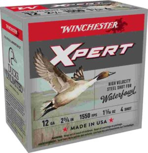 Winchester Xpert High Velocity Steel Shotshells 12 ga 2-3/4" 1-1/16 oz 1550 fps #4 25/ct