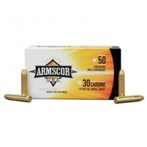 Armscor Rifle Ammunition .30 Carbine 110 gr FMJ 1915 fps 50/ct