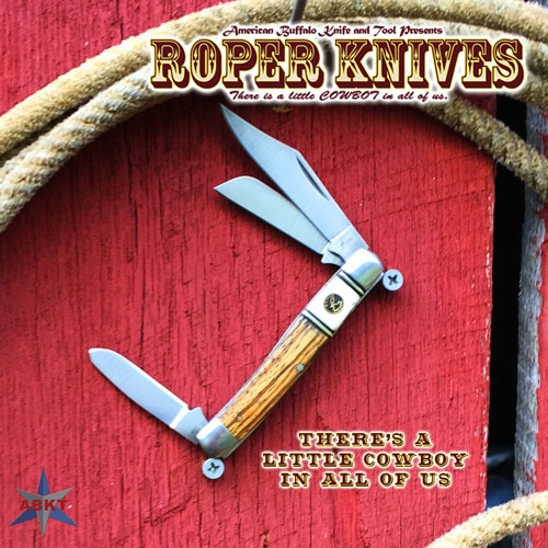 ABKT ROPER SERIES LAREDO STAG - STOCKMAN 3-BLADE WOOD HANDLES - Image 2