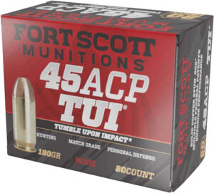 FORT SCOTT 45ACP 180GR TUI - SOLID COPPER 20RD 25BX/CS