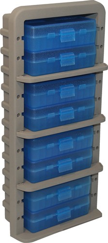 MTM AMMO RACK W/ 8 P509M 50RND - FLIP TOP BOXES CLR BLUE/DK ETH