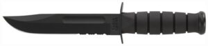 KA-BAR FIGHTING/UTILITY KNIFE - 7" SERR W/PLASTIC SHEATH BLACK
