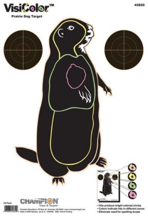 Champion VisiColor High-Visibility Paper Targets Prairie Dog 11" X 16" 10/Pack