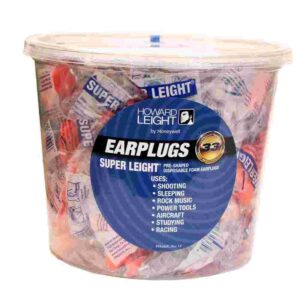 Howard Leight Super Leight Ear Plugs Pre-Shaped Foam Coral Ear Plugs 33dB 100/pr Uncorded Tub
