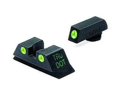 Meprolight Tru-Dot Night Sight Set - Glock 9mm .357 Sig 40 S&W .45 GAP Fixed Set TD Suppressor Height Green/Green
