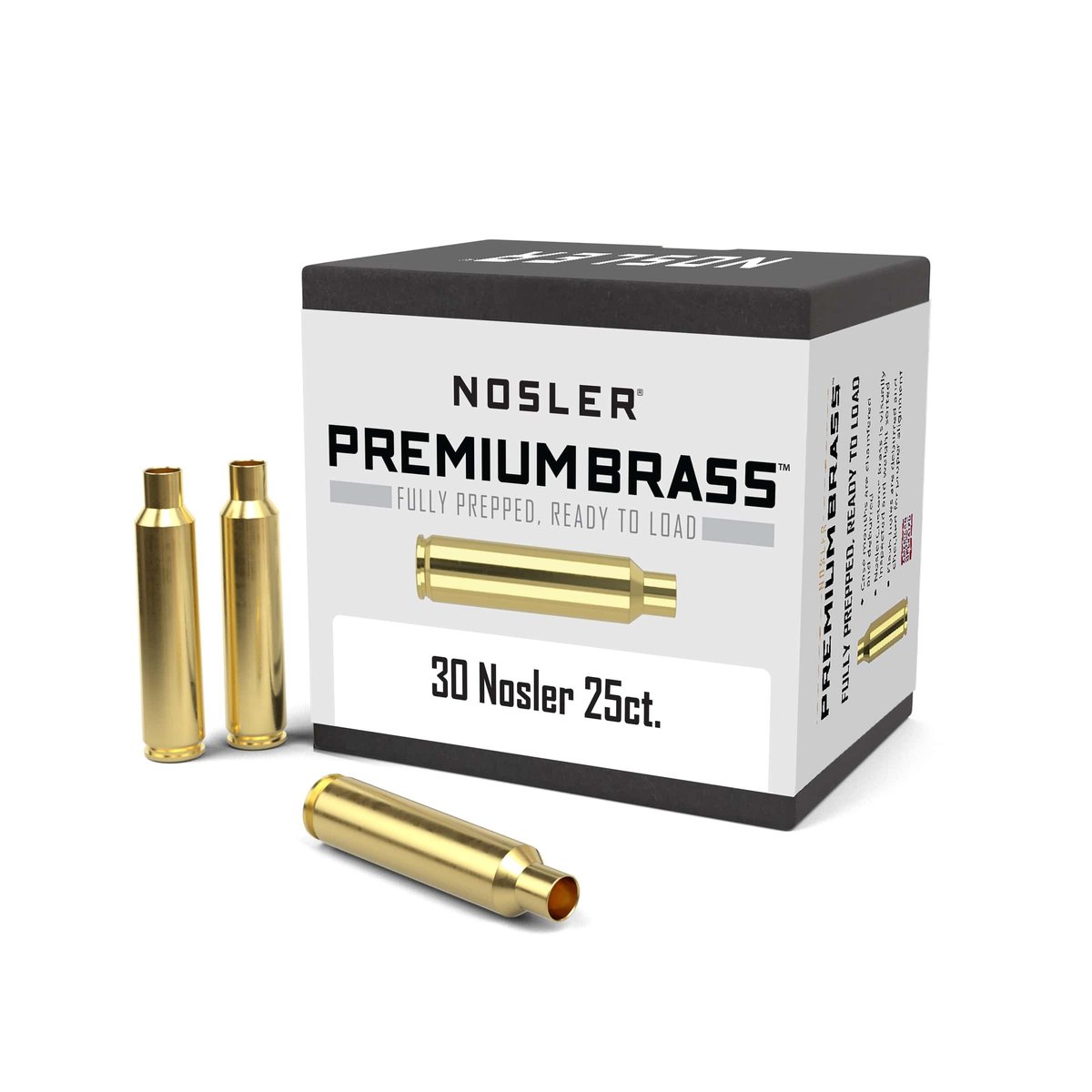 Nosler Unprimed Brass Rifle Cartridge Cases .30 Nosler 25/ct