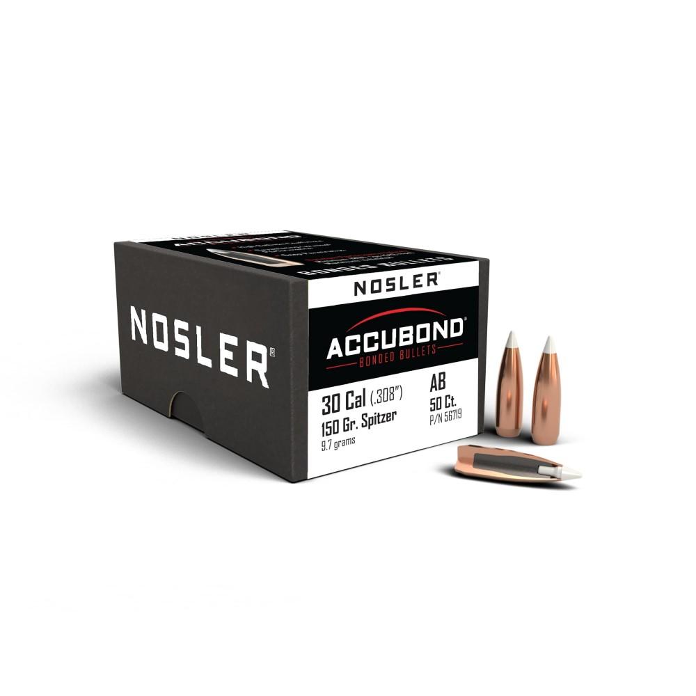 Nosler AccuBond Rifle Bullets .30 cal .308 150 gr SBT-ACB 50/ct