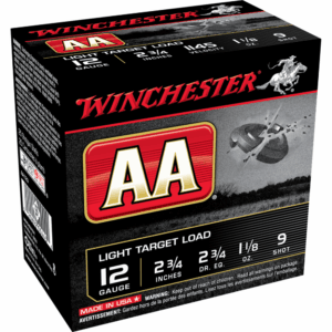 Winchester AA Target 12 ga 2-3/4" 1-1/8 oz #9 25/ct