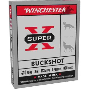 Winchester Super-X Buckshot Shotshells .410 ga 3" 1135 fps #000 5/ct