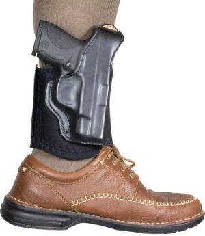 DESANTIS DIEHARD ANKLE HOLSTER - RH LEATHER FITS GLOCK 43 BLACK