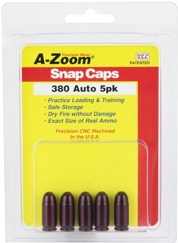A-ZOOM METAL SNAP CAP .380ACP - 5-PACK - Image 2