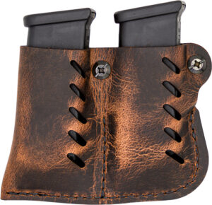 VERSACARRY LEATHER DBL MAG PCH - SINGLE STACK DISTRESS BROWN