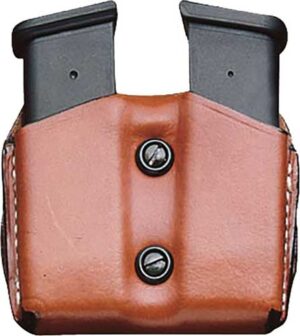 DESANTIS DOUBLE MAG POUCH OWB - LEATHER SIG P365 TAN