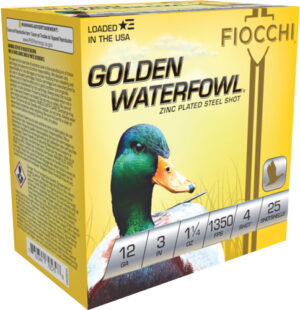 FIOCCHI GOLDEN WATERFOWL 12GA - 3" 1-1/4OZ #4 25RD 10BX/CS