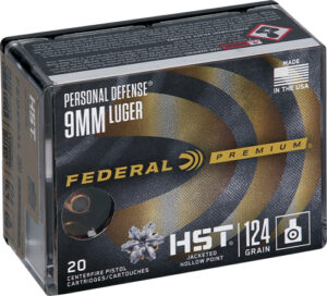 FEDERAL PREMIUM 9MM LUGER - 124GR HST JHP 20RD 10BX/CS