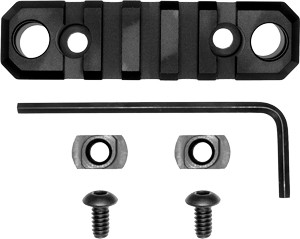 GROVTEC RAIL PUSH BUTTON BASE - M-LOK 3.1" 5 SLOT ALUM BLACK